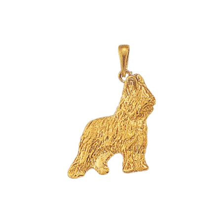 Pendentif chien Briard plaqué or - 31 MM - La Petite Française