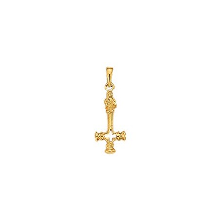 Pendentif amulette viking croix renversée plaqué or - La Petite Française