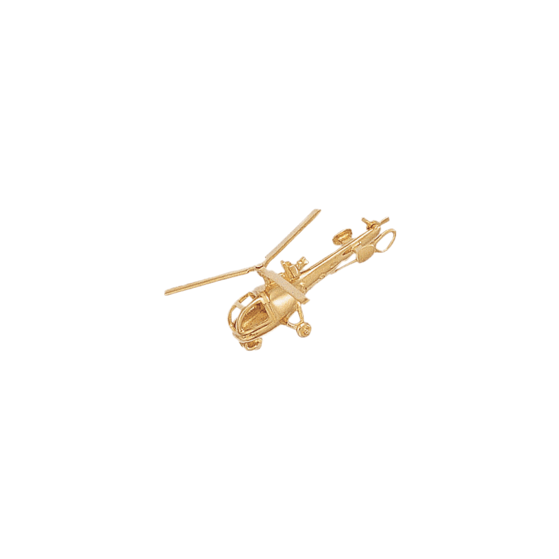 Pendentif hélicoptère Alouette III plaqué or - La Petite Française