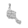Pendentif carte Tahiti GM argent - La Petite Française