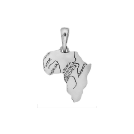 Pendentif carte Afrique argent petit modèle - La Petite Française