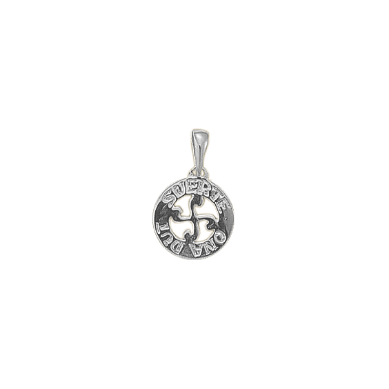 Pendentif croix Basque " SUERTE ONA DUT "PM argent - La Petite Française