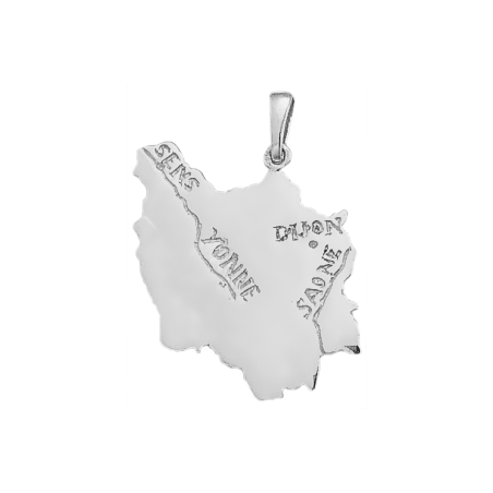 Pendentif carte Bourgogne argent - La Petite Française