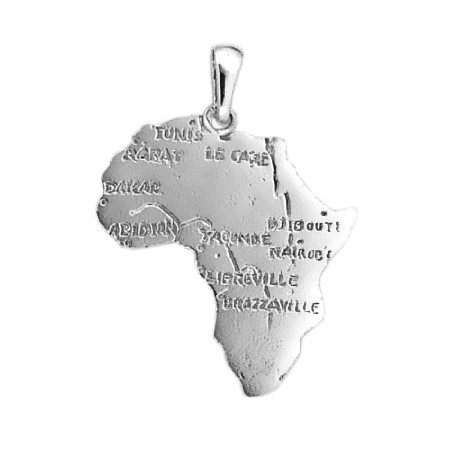Pendentif carte Afrique argent moyen modèle - La Petite Française
