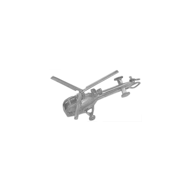 Pendentif hélicoptère Alouette III argent - La Petite Française