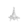 Pendentif ou pin's compas, équerre et règle argent - La Petite Française