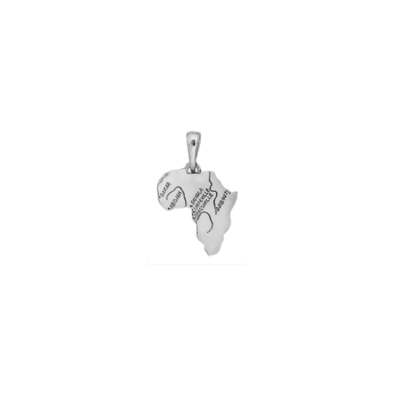 Pendentif carte Afrique argent petit modèle - La Petite Française