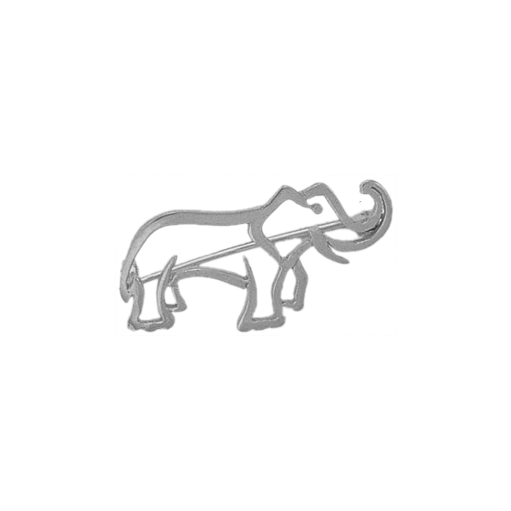 Broche éléphant argent - La Petite Française