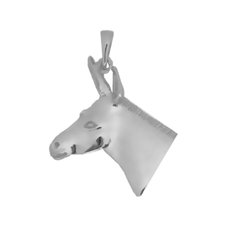 Pendentif tête d'âne Or 9 carats gris - 34 MM - La Petite Française