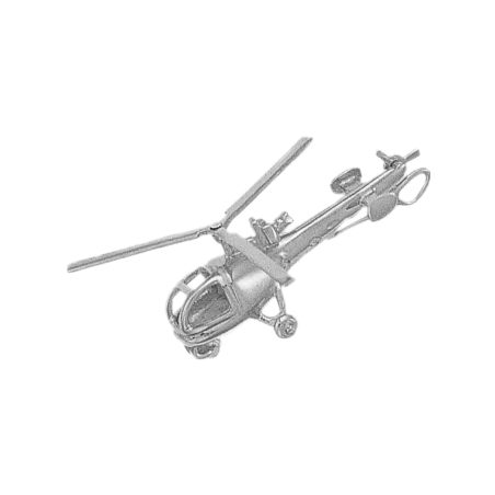 Pendentif hélicoptère Alouette III Or 9 carats gris - La Petite Française
