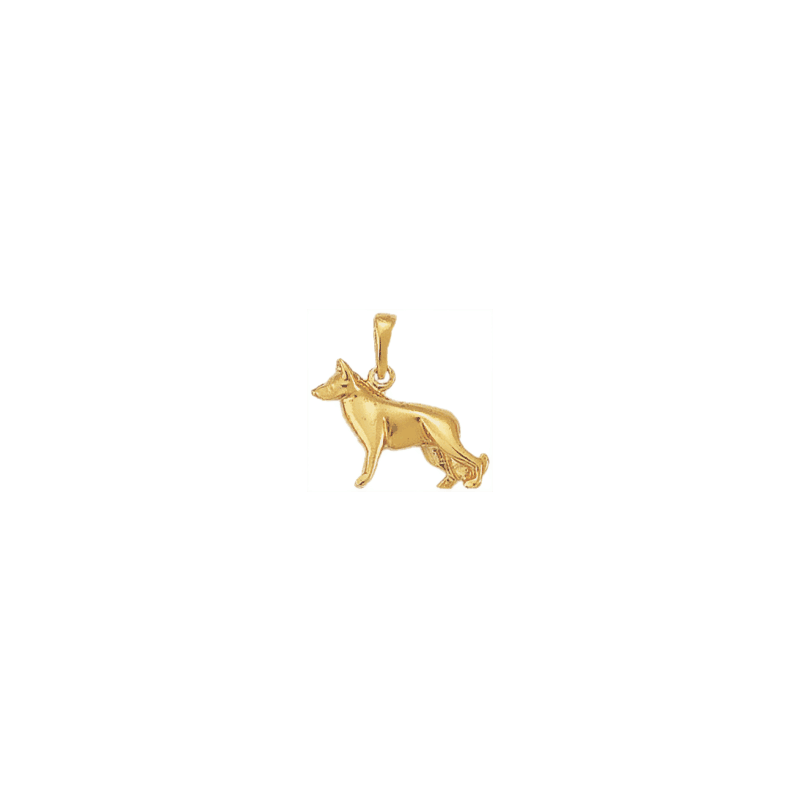 Pendentif chien berger Allemand Or 9 carats jaune - 20 MM - La Petite Française