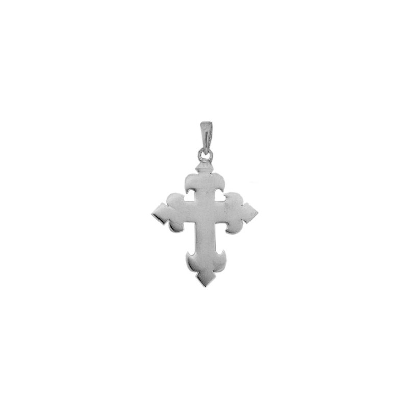 Croix fleur de Lys Or 9 carats gris - 30 MM - La Petite Française