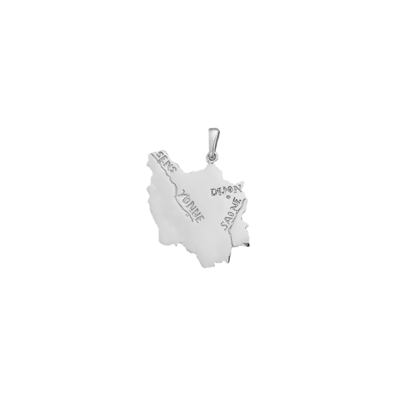 Pendentif carte Bourgogne Or 9 carats gris - La Petite Française