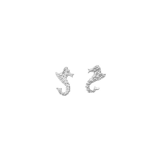 Boucles d'oreilles Hippocampe Or 9 carats gris - La Petite Française