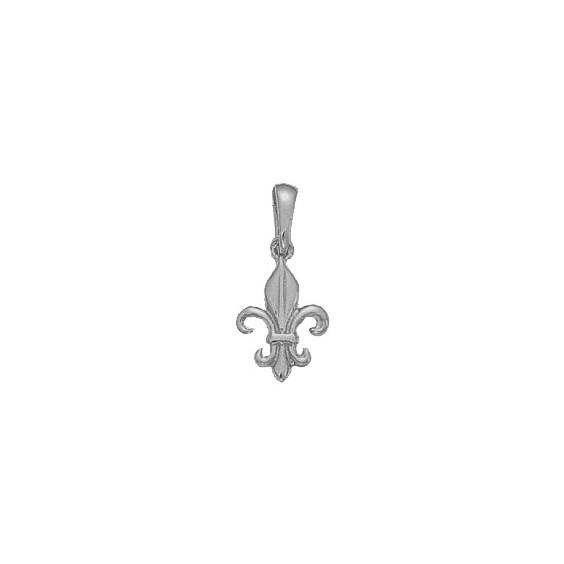 Pendentif Fleur de Lys Or 9 carats gris - 14 MM - La Petite Française