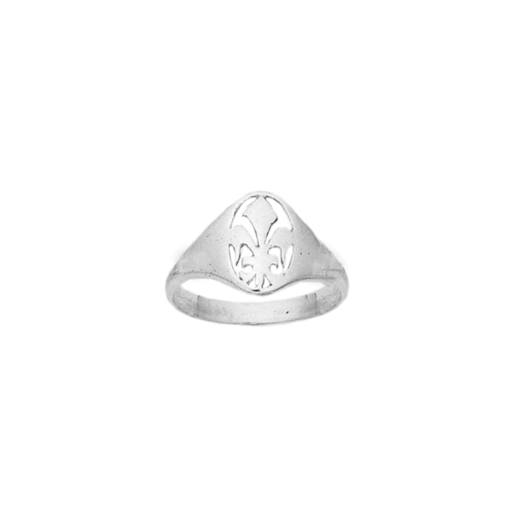 Bague fleur de Lys Or 9 carats gris - La Petite Française
