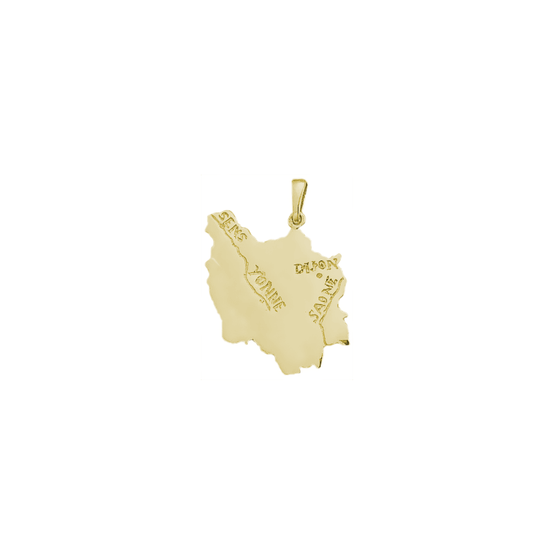 Pendentif carte Bourgogne Or 9 carats jaune - La Petite Française