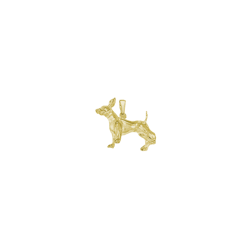 Pendentif chien Chihuahua Or 9 carats jaune - 20 MM - La Petite Française