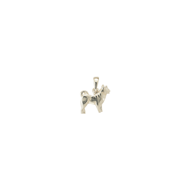 Pendentif chien Husky Or 9 carats gris - 17 MM - La Petite Française