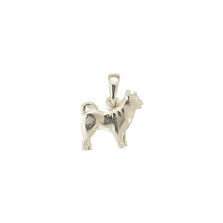 Pendentif chien Husky Or 9 carats gris - 17 MM - La Petite Française
