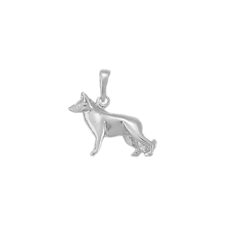 Pendentif chien berger Allemand Or 9 carats gris - 20 MM - La Petite Française