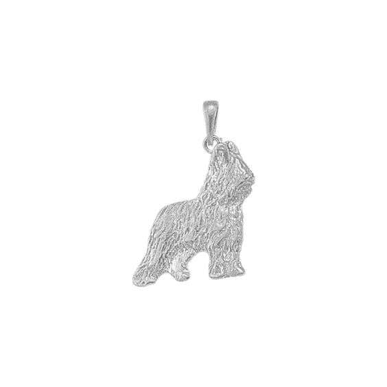 Pendentif chien Briard Or 9 carats gris - 31 MM - La Petite Française