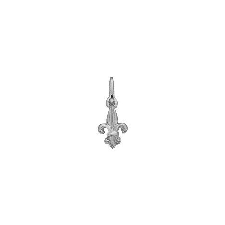 Pendentif enfant Fleur de Lys Or 9 carats gris - 10 MM - La Petite Française
