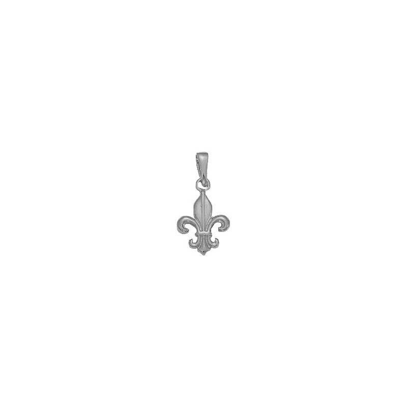 Pendentif Fleur de Lys Or 9 carats gris - 15 MM - La Petite Française