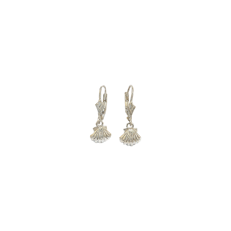 Boucles d'oreilles Coquille Saint-Jacques Or 18 carats gris - La Petite Française