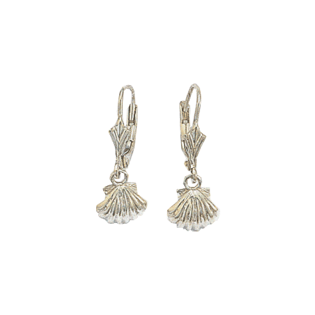 Boucles d'oreilles Coquille Saint-Jacques Or 18 carats gris - La Petite Française