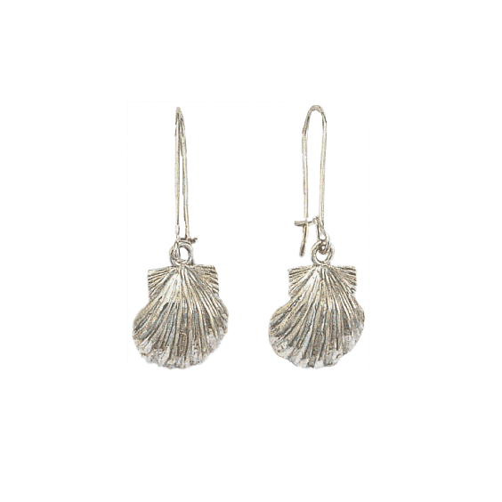 Boucles d'oreilles Coquille Saint-Jacques Or 18 carats gris - La Petite Française