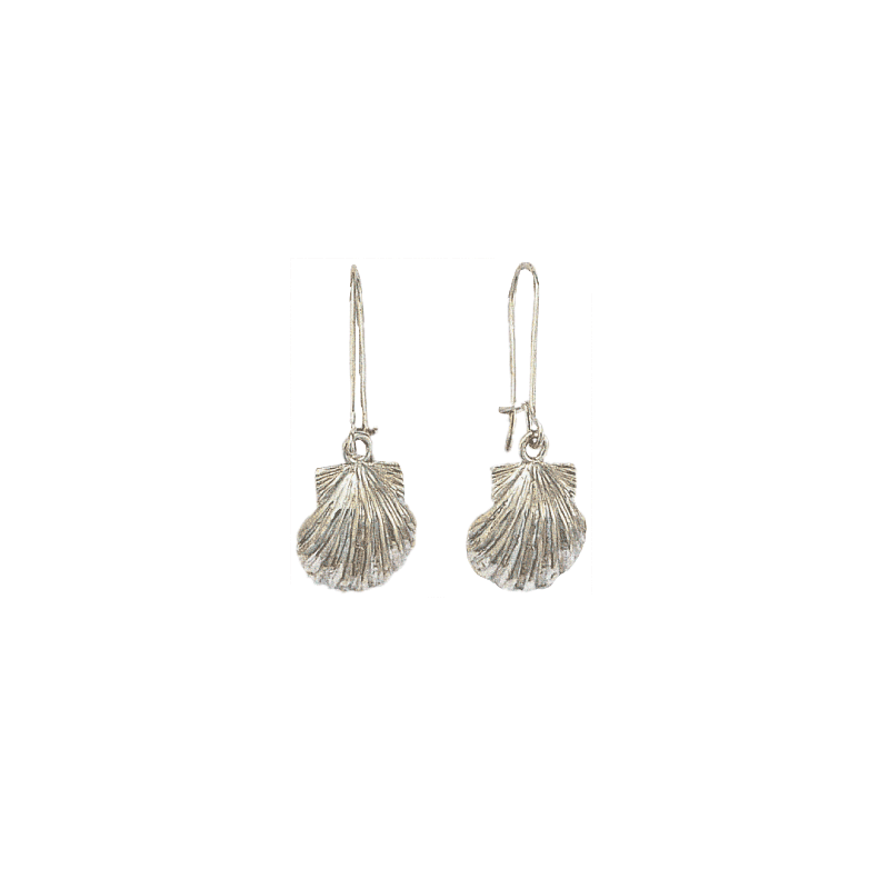 Boucles d'oreilles Coquille Saint-Jacques Or 18 carats gris - La Petite Française