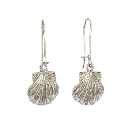 Boucles d'oreilles Coquille Saint-Jacques Or 18 carats gris - La Petite Française