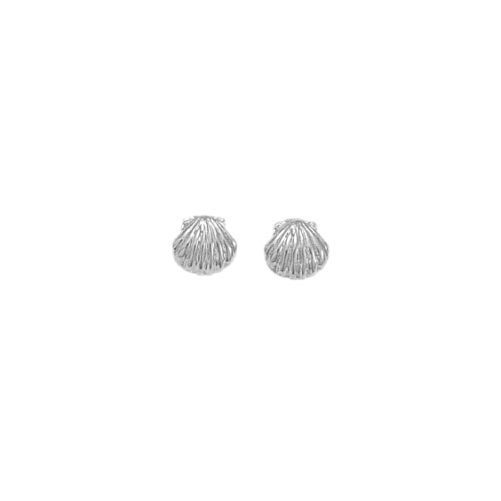 Boucles d'oreilles Coquille Saint-Jacques Or 18 carats gris - La Petite Française