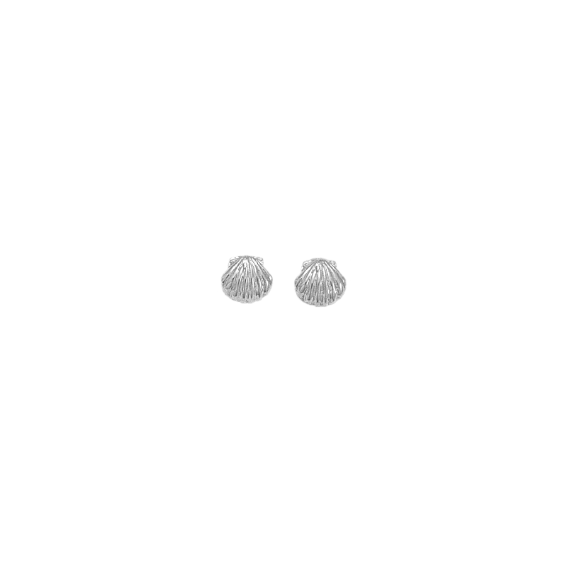 Boucles d'oreilles Coquille Saint-Jacques Or 18 carats gris - La Petite Française