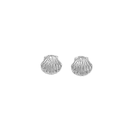 Boucles d'oreilles Coquille Saint-Jacques Or 18 carats gris - La Petite Française