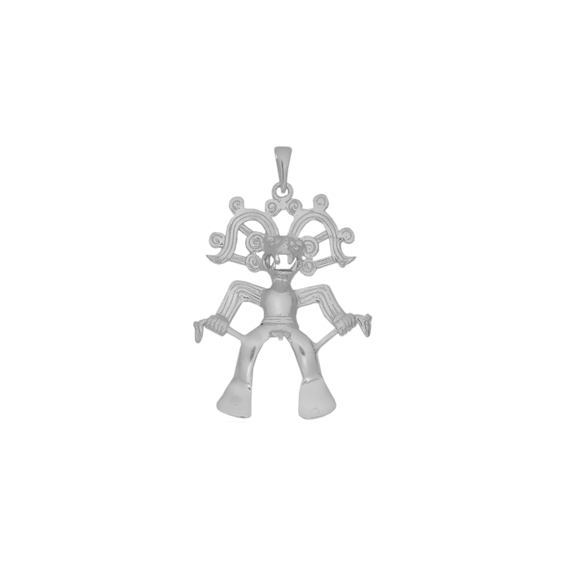 Pendentif Dieu Inca Tlaloc Or 18 carats gris - La Petite Française