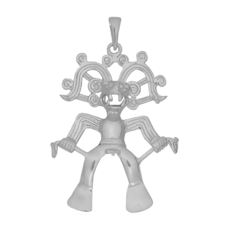 Pendentif Dieu Inca Tlaloc Or 18 carats gris - La Petite Française