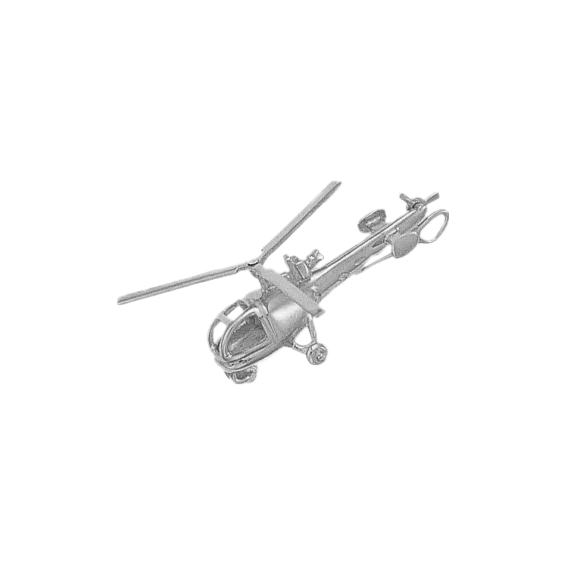 Pendentif hélicoptère Alouette III Or 18 carats gris - La Petite Française