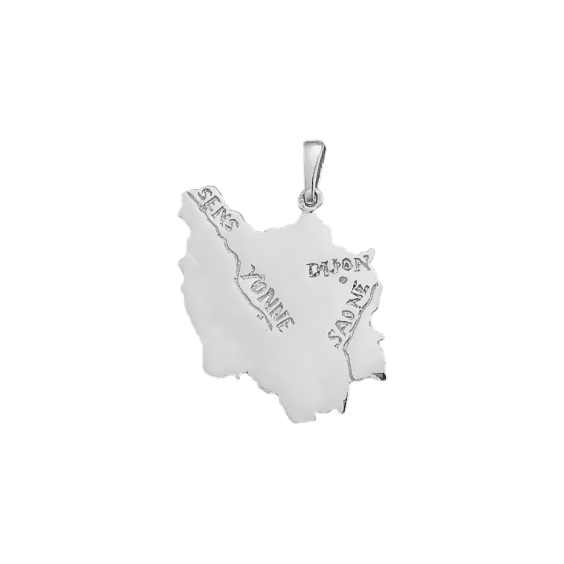 Pendentif carte Bourgogne Or 18 carats gris - La Petite Française