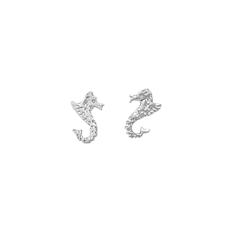 Boucles d'oreilles Hippocampe Or 18 carats gris - La Petite Française