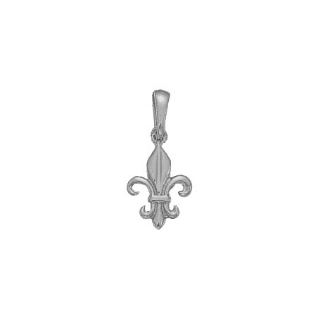 Pendentif Fleur de Lys Or 18 carats gris - 14 MM - La Petite Française