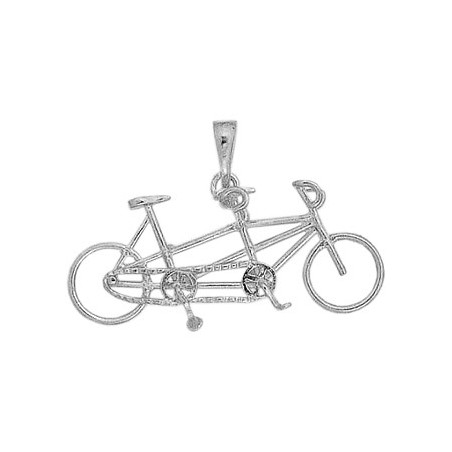 Pendentif vélo tandem Or 18 carats gris - La Petite Française