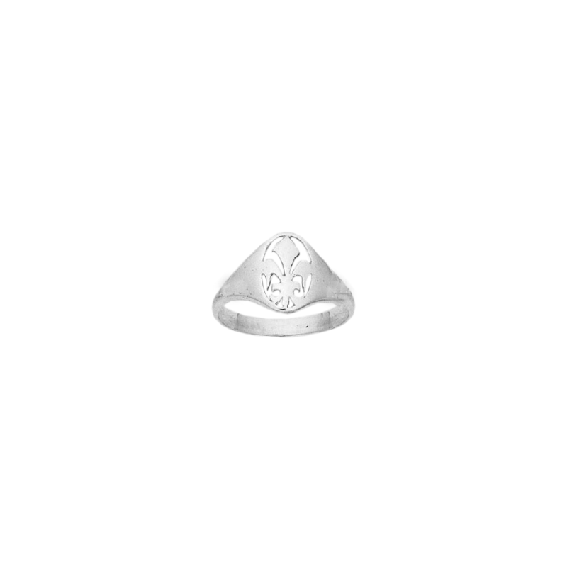 Bague fleur de Lys Or 18 carats gris - La Petite Française