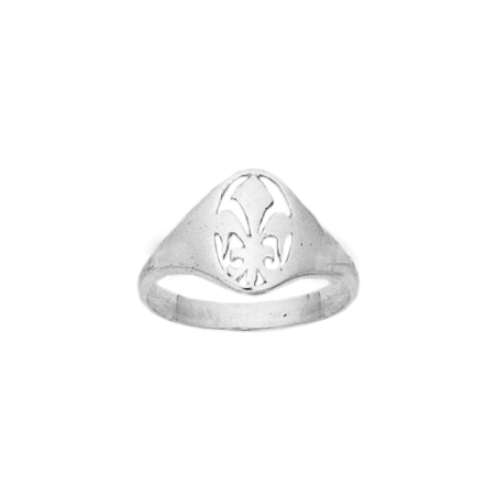 Bague fleur de Lys Or 18 carats gris - La Petite Française