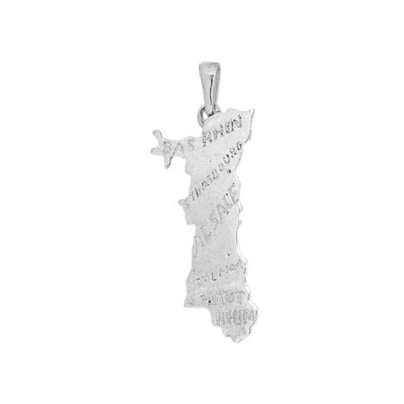 Pendentif carte Alsace Or 18 carats gris - La Petite Française