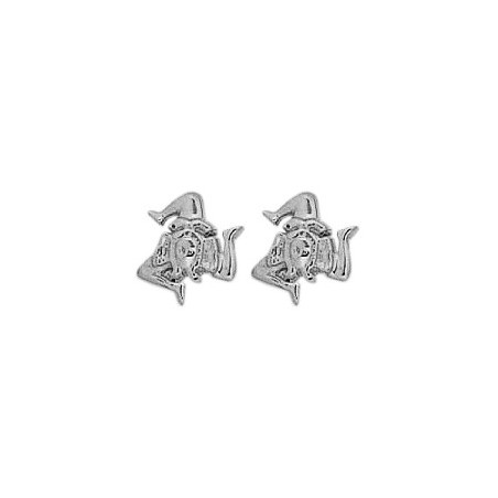 Boucles d'oreilles Trinacria Or 18 carats gris - La Petite Française