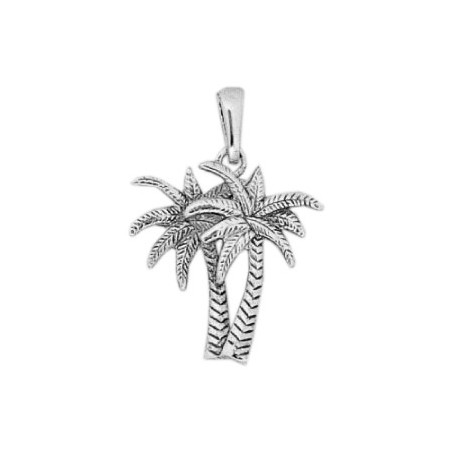 Pendentif palmiers Or 18 carats gris - La Petite Française