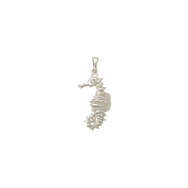 Pendentif Hippocampe Or 18 carats gris - La Petite Française