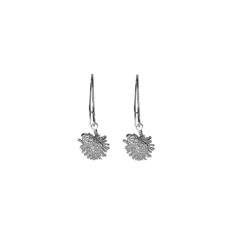 Boucles d'oreilles pendantes hérissons Or 18 carats gris - La Petite Française